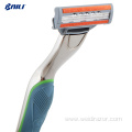 straight shaving razor handle for razor cartridge refills